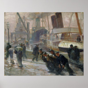 Liverpool Dockers at Dawn, 1903 Poster