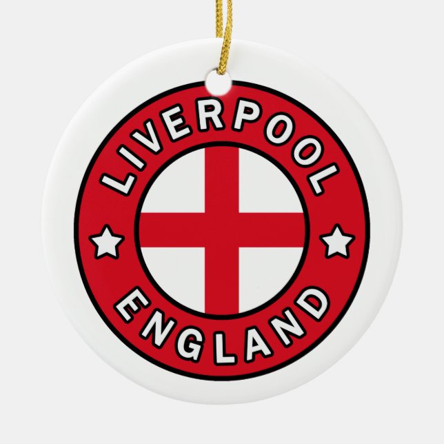 Liverpool England Ceramic Tree Decoration (Front)
