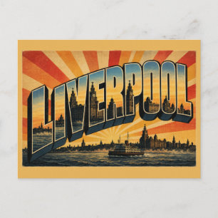 Liverpool England River Mersey Waterfront Vintage Postcard