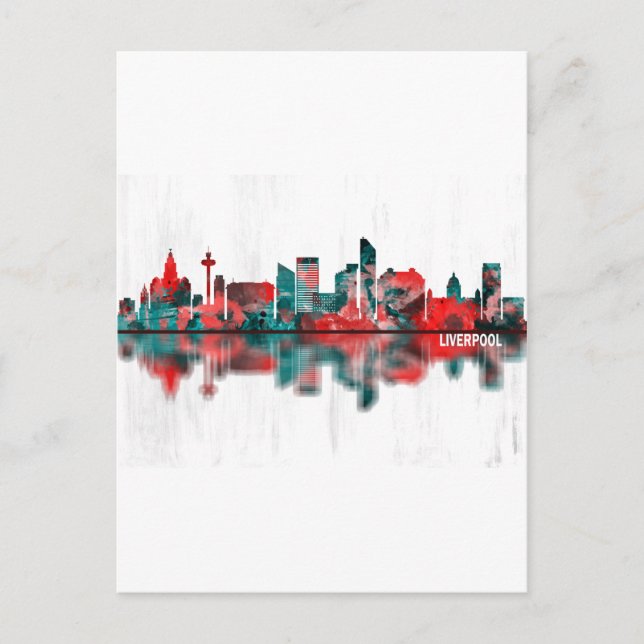 Liverpool England Skyline Invitation Postcard (Front)