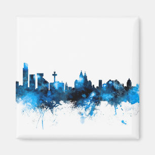 Liverpool England Skyline Magnet