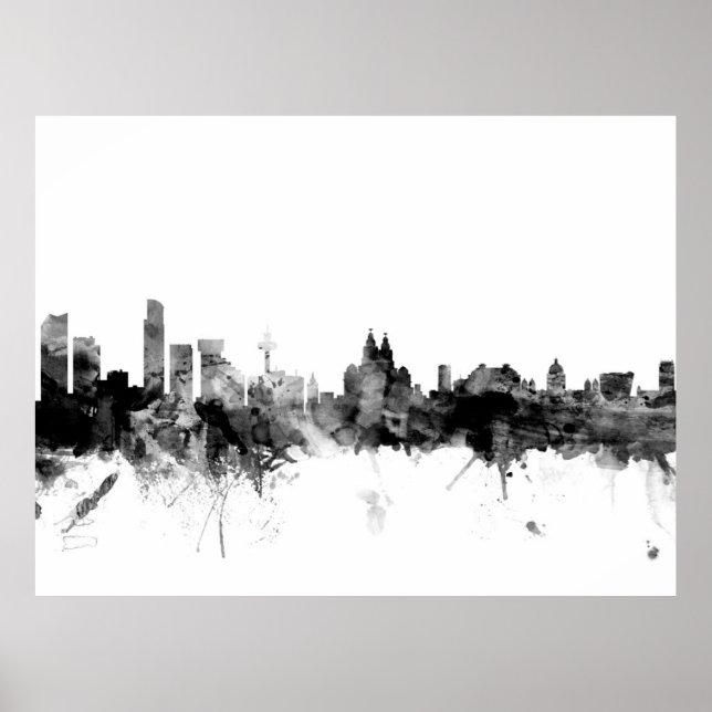 Liverpool England Skyline Poster (Front)