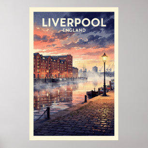 Liverpool England Vintage Travel Poster