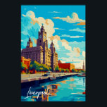 Liverpool England vintage travel  Poster<br><div class="desc">Liverpool England United Kingdom vintage travel place</div>