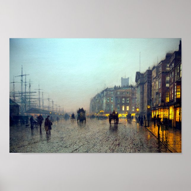 Liverpool from Wapping vintage painting Poster (Front)