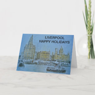 Liverpool Happy Holidays by Colin Carr-Nall Holiday Card