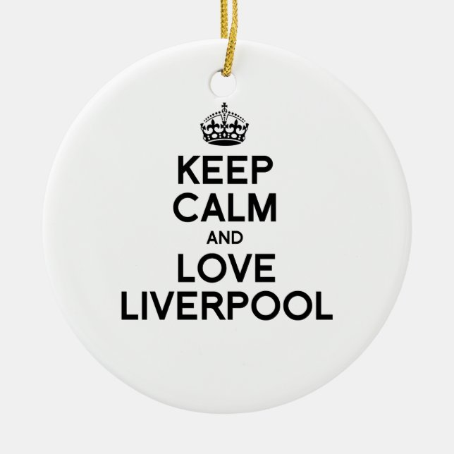 LIVERPOOL KEEP CALM -.png Ceramic Tree Decoration (Front)
