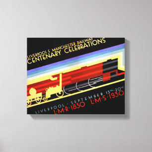 Liverpool Manchester Railway Vintage Poster Canvas Print