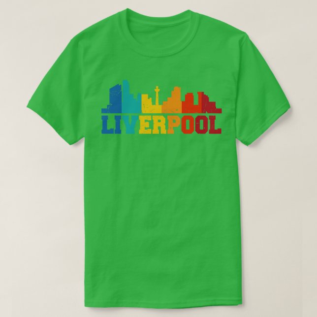 Liverpool Retro Skyline UK T-Shirt (Design Front)