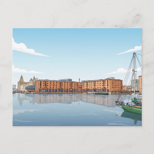 Liverpool Royal Albert Dock view postcard (Front)