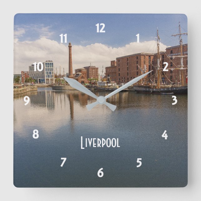 Liverpool Salthouse Dock Merseyside Travel Photo Square Wall Clock (Front)