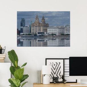 Liverpool Skyline Reflection Poster