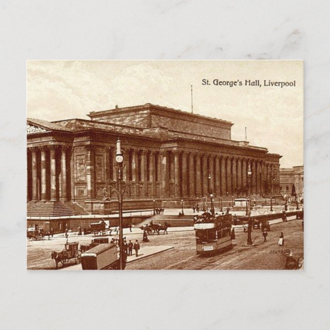 Liverpool, St George's Hall Postcard (Front)
