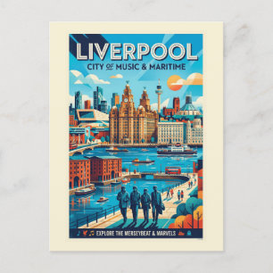 Liverpool Travel Poster Postcard