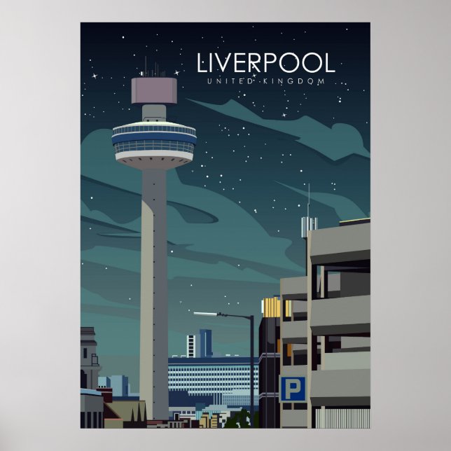 Liverpool United Kingdom Vintage Travel Poster (Front)