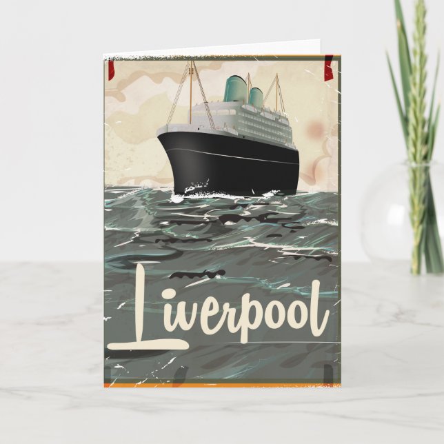 Liverpool Vintage Travel poster Holiday Card (Front)