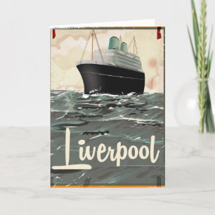 Liverpool Vintage Travel poster Holiday Card