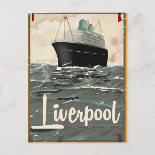 Liverpool Vintage Travel poster Postcard