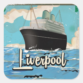 Liverpool Vintage Travel poster Square Sticker