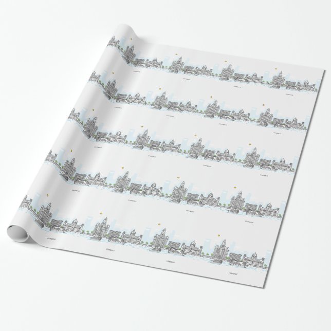 Liverpool Waterfront Wrapping Paper (Unrolled)
