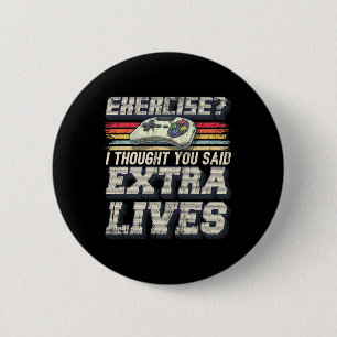 Lives Funny Video Game Controller Retro Gamer Boys 6 Cm Round Badge