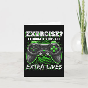 Lives Funny Video Game Controller Retro Gamer Boys Card