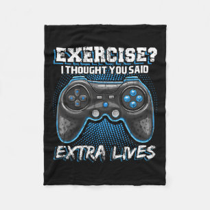 Lives Funny Video Game Controller Retro Gamer Boys Fleece Blanket