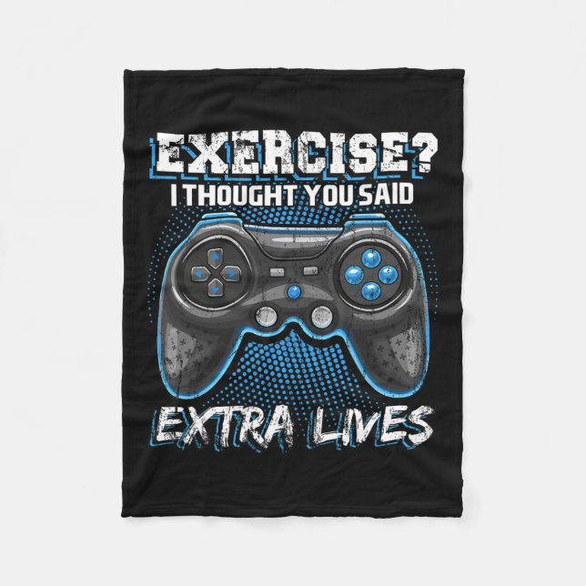 Lives Funny Video Game Controller Retro Gamer Boys Fleece Blanket (Front)
