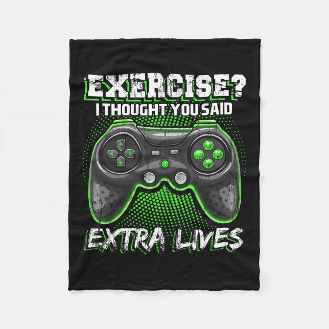 Lives Funny Video Game Controller Retro Gamer Boys Fleece Blanket (Front)
