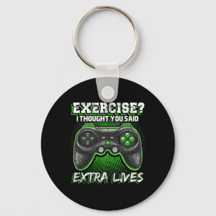 Lives Funny Video Game Controller Retro Gamer Boys Key Ring