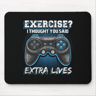 Lives Funny Video Game Controller Retro Gamer Boys Mouse Mat