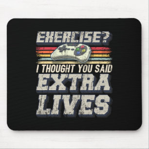 Lives Funny Video Game Controller Retro Gamer Boys Mouse Mat