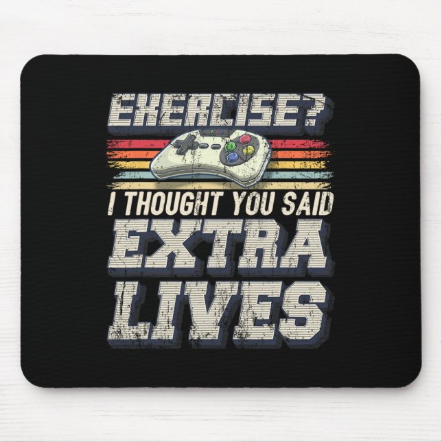 Lives Funny Video Game Controller Retro Gamer Boys Mouse Mat (Front)