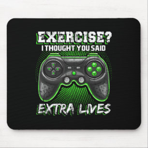 Lives Funny Video Game Controller Retro Gamer Boys Mouse Mat