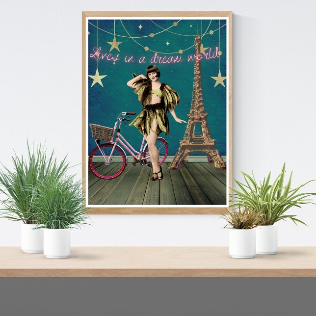 Lives In A Dream World Funky Altered Art  Poster (Creator Uploaded)