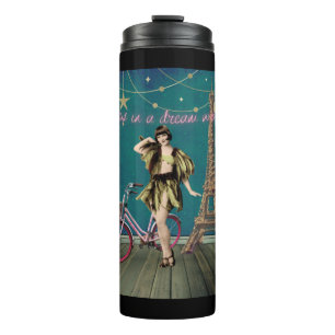 Lives In A Dream World Funky Altered Art  Thermal Tumbler