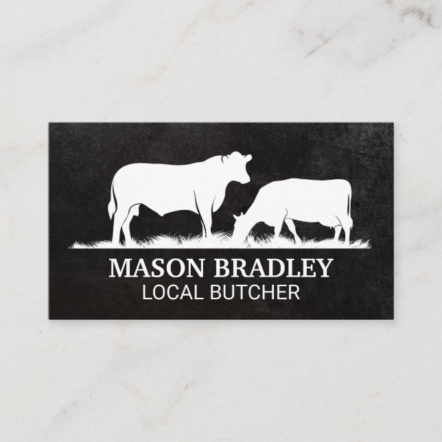 Livestock Eating Grass on The Farm Business Card (Front)