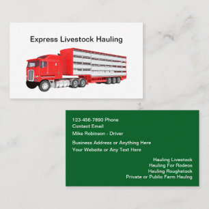 Livestock Hauling And Transport Business Card