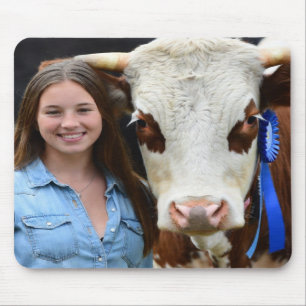 Livestock Show Cow Photo Customize Mouse Mat
