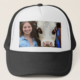 Livestock Show Cow Photo Customize Trucker Hat