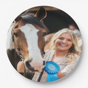 Livestock Show Horse Photo Customize Paper Plate
