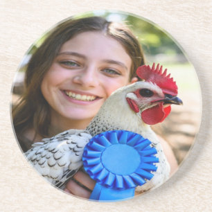 Livestock Show Poultry Photo Customize Coaster
