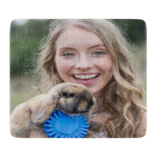 Livestock Show Rabbit Photo Customize Cutting Board
