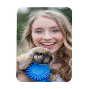 Livestock Show Rabbit Photo Customize Magnet