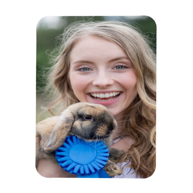 Livestock Show Rabbit Photo Customize Magnet (Vertical)