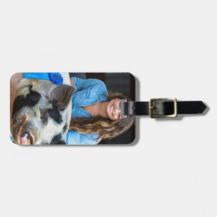 Livestock Show Swine Photo Customize Luggage Tag