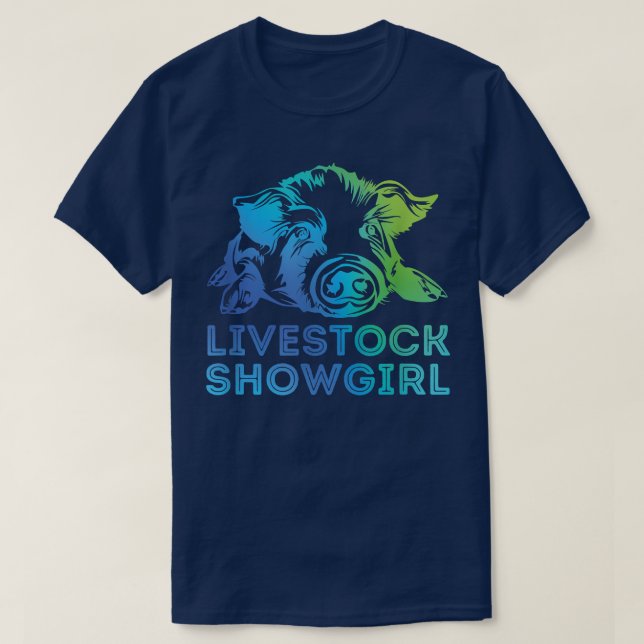 Livestock Showgirl Showing Pigs At The Fair4078  T-Shirt (Design Front)