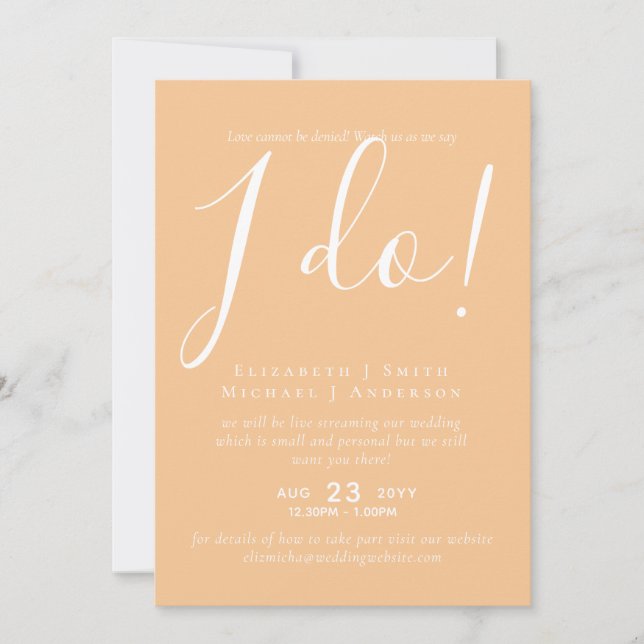 Livestreaming Wedding Invites - Watch Us Say I Do! (Front)