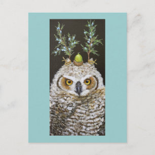 Livia the great horned owlet postcard