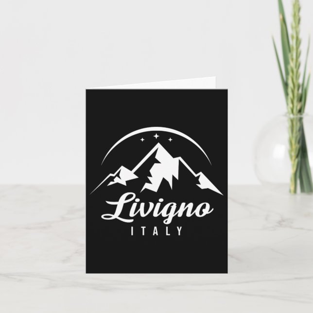 Livigno Italy Ski Resort Skiing Snowboarding Souve Card (Front)
